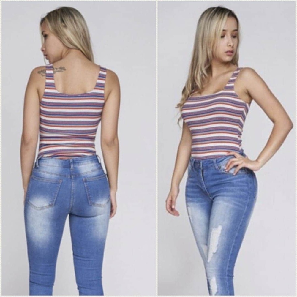 Striped bodysuit